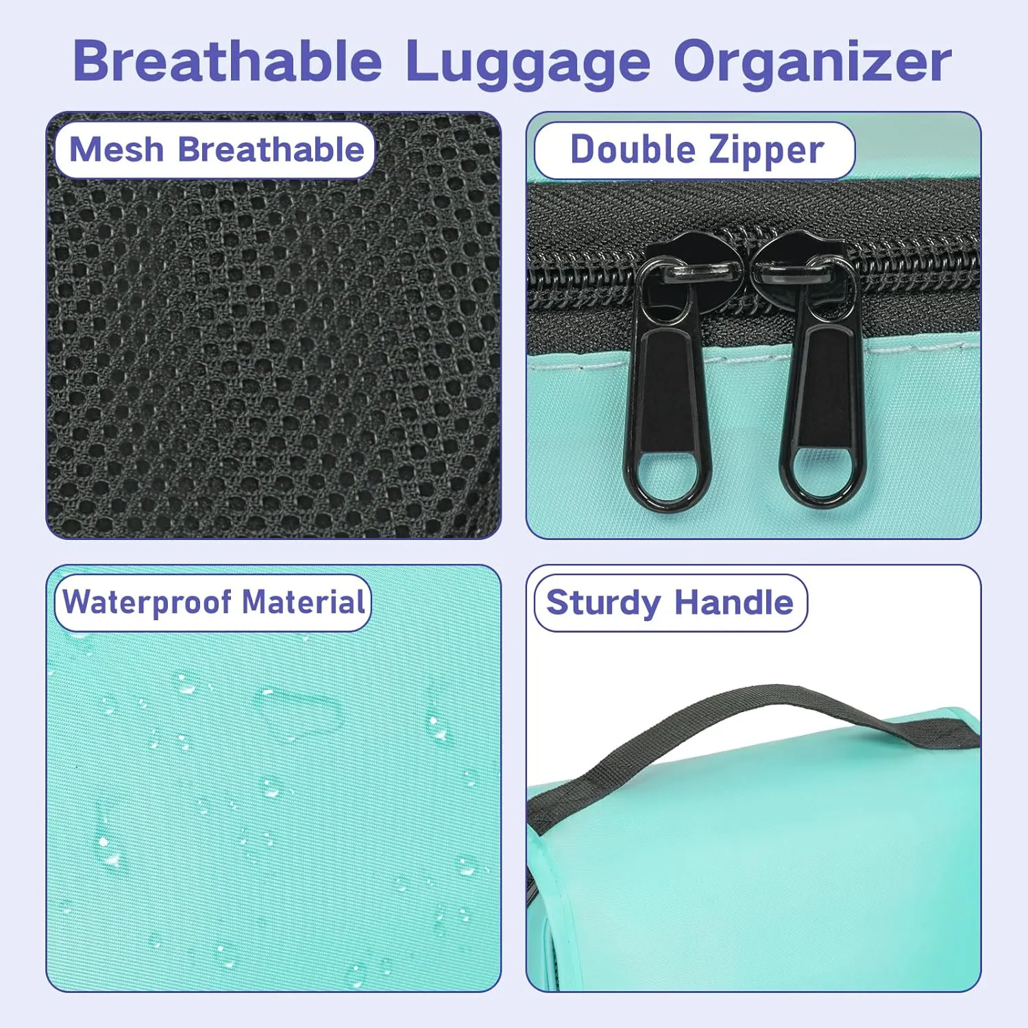 Compression Packing Cubes for Travel, 8 Set Packing Cubes for Suitcases, Breathable Mesh Travel Bags Organizer for Luggage Lightweight Vacation Essentials Accessories (Blue)