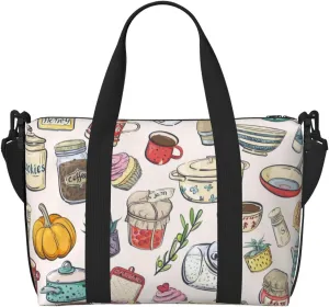 Cooking Utensils Travel Bag for Women Men Weekender Bags Carry on Overnight Bag Tote Bag Yoga Gym Bag for Gym, Work, Travel, Weekend, Personal Items