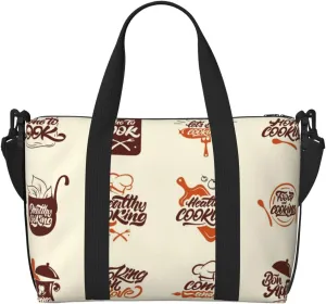 Cooking With Love Travel Bag for Women Men Weekender Bags Carry on Overnight Bag Tote Bag Yoga Gym Bag for Gym, Work, Travel, Weekend, Personal Items