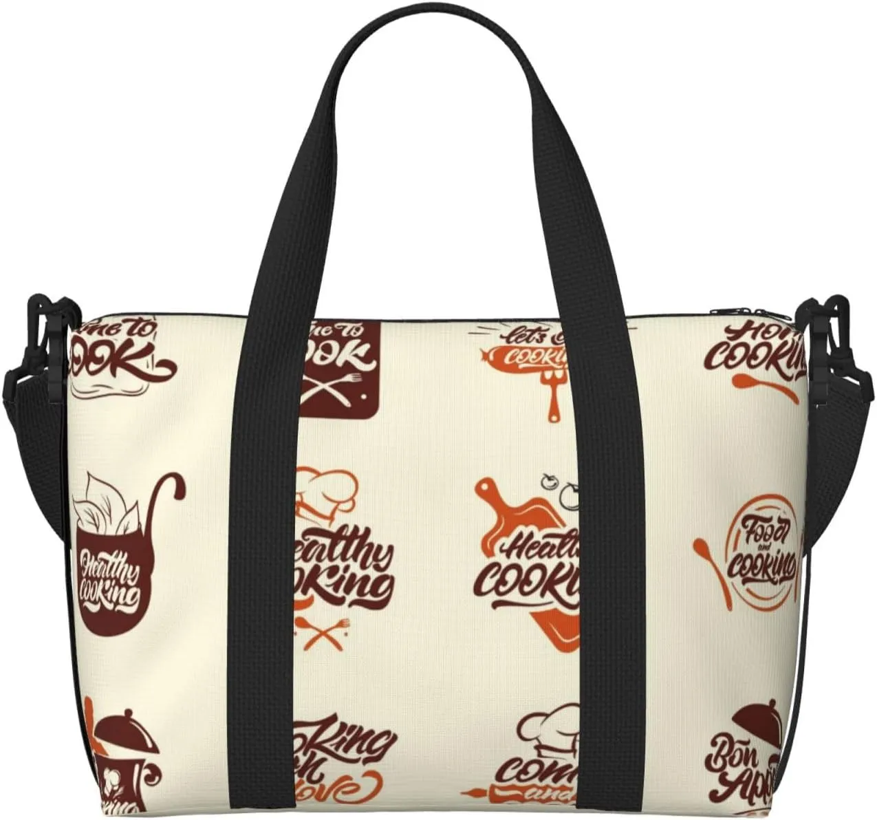 Cooking With Love Travel Bag for Women Men Weekender Bags Carry on Overnight Bag Tote Bag Yoga Gym Bag for Gym, Work, Travel, Weekend, Personal Items