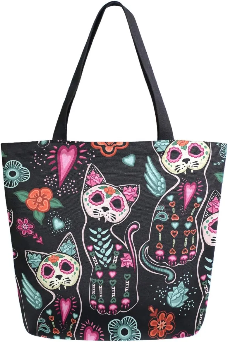 Cool Printed Extra Large Shoulder Tote Bag for Beach Travel Weekender Gym Reusable Grocery Shopping