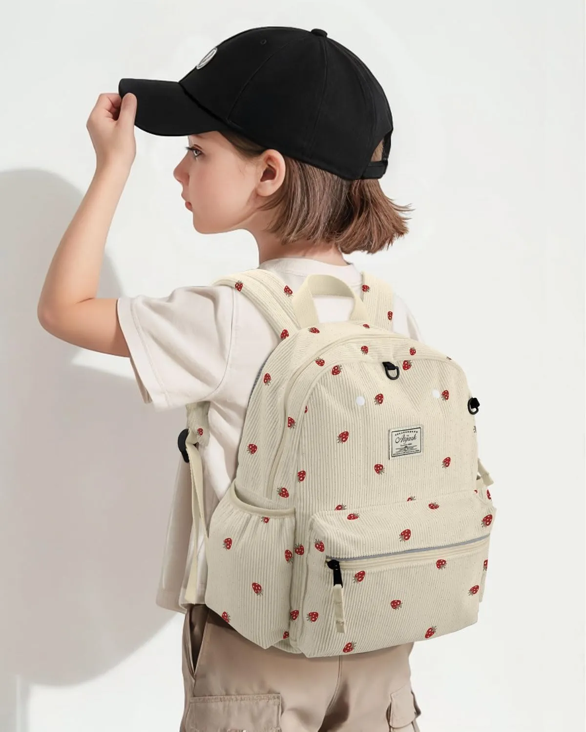 Corduroy Kids Backpack for Boys 6-10: Boys Girls Backpacks for Elementary Kindergarten 15” H Fit Folder