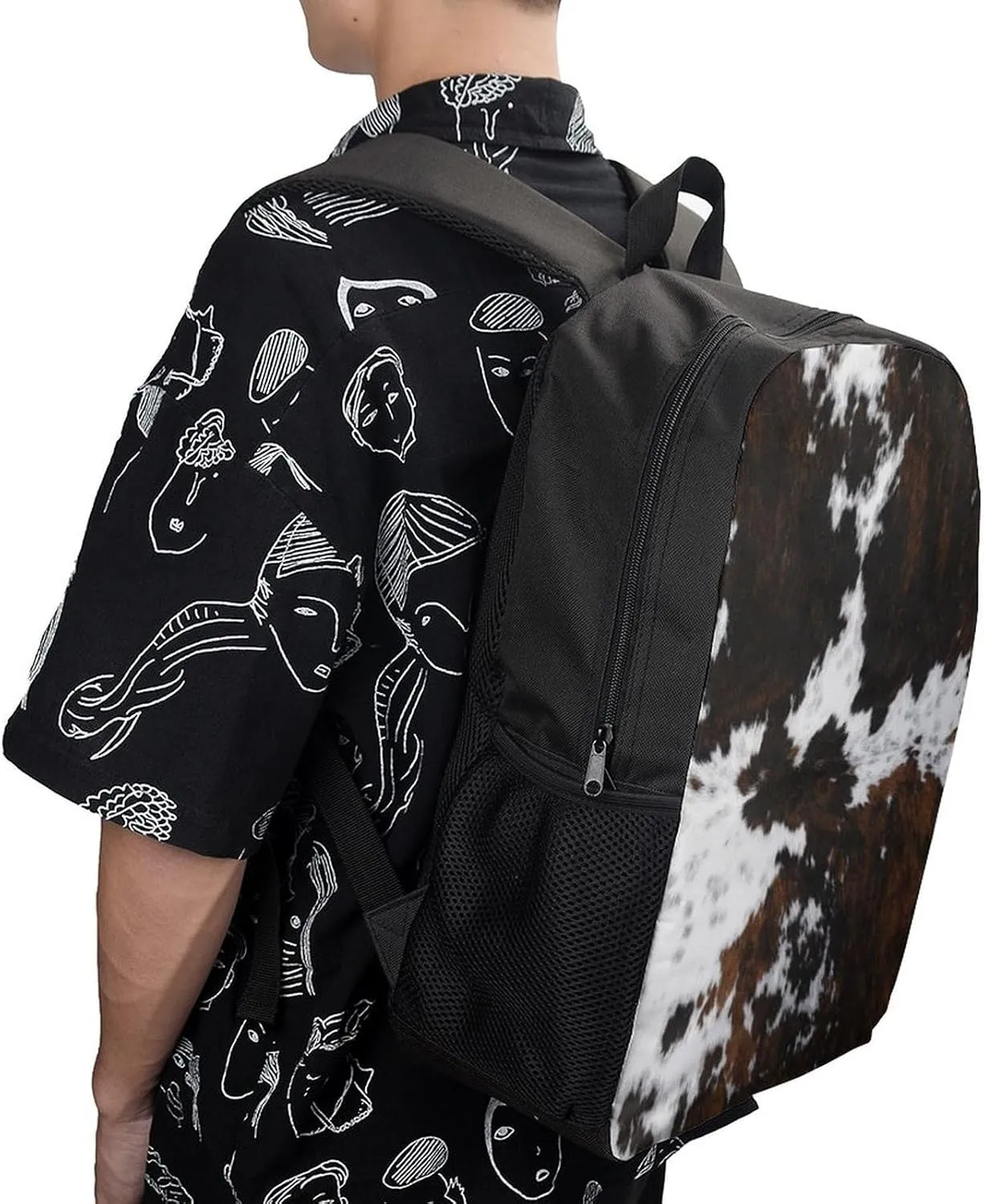 Cowhide, Cow SkinPrint Pattern Backpack Lightweight Waterproof Backpacks Laptop Backpack for Unisex Casual Travel Daypacks Large Capacity