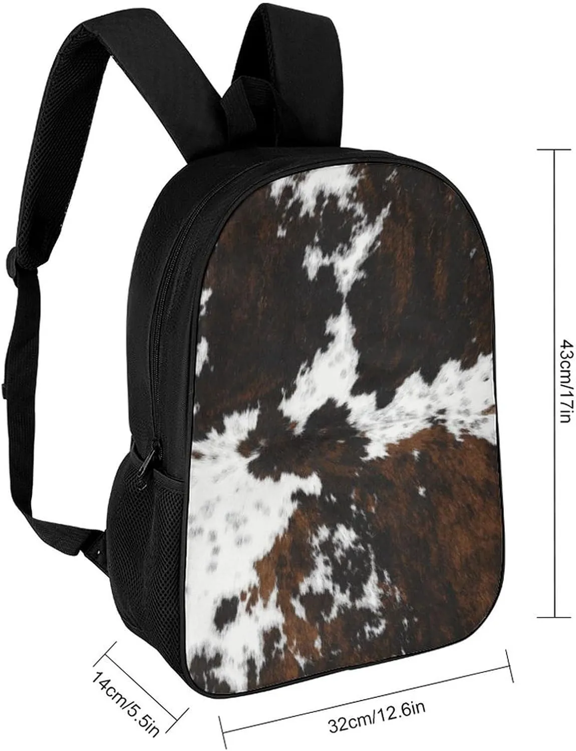 Cowhide, Cow SkinPrint Pattern Backpack Lightweight Waterproof Backpacks Laptop Backpack for Unisex Casual Travel Daypacks Large Capacity