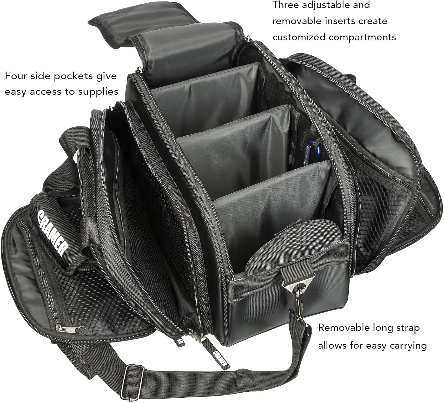 Cramer Tuf-Tek Kits for Athletic Trainers, Portable Athletic Training Kit for Team Travel, Durable Bag Holds at Supplies for Athlete Injuries, Storage Solution for Tape, Scissors, and Ice Packs