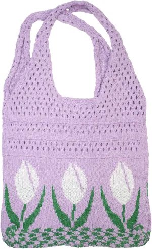 Crochet Tote Bag Women's Summer Aesthetic Mesh Beach Bags Knitting Handbags Cute