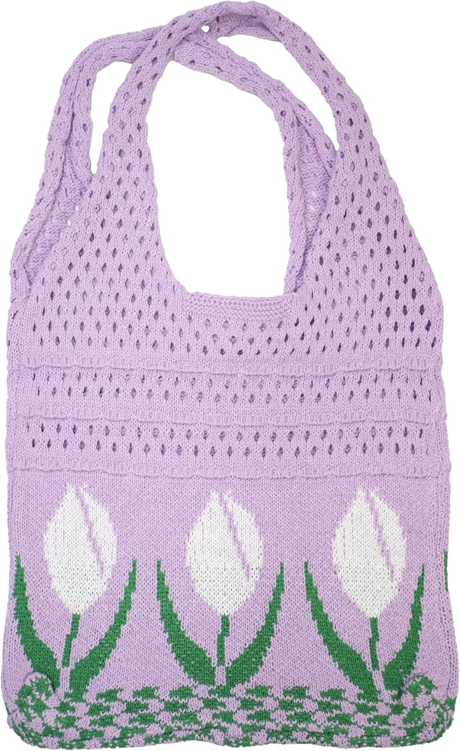 Crochet Tote Bag Women's Summer Aesthetic Mesh Beach Bags Knitting Handbags Cute