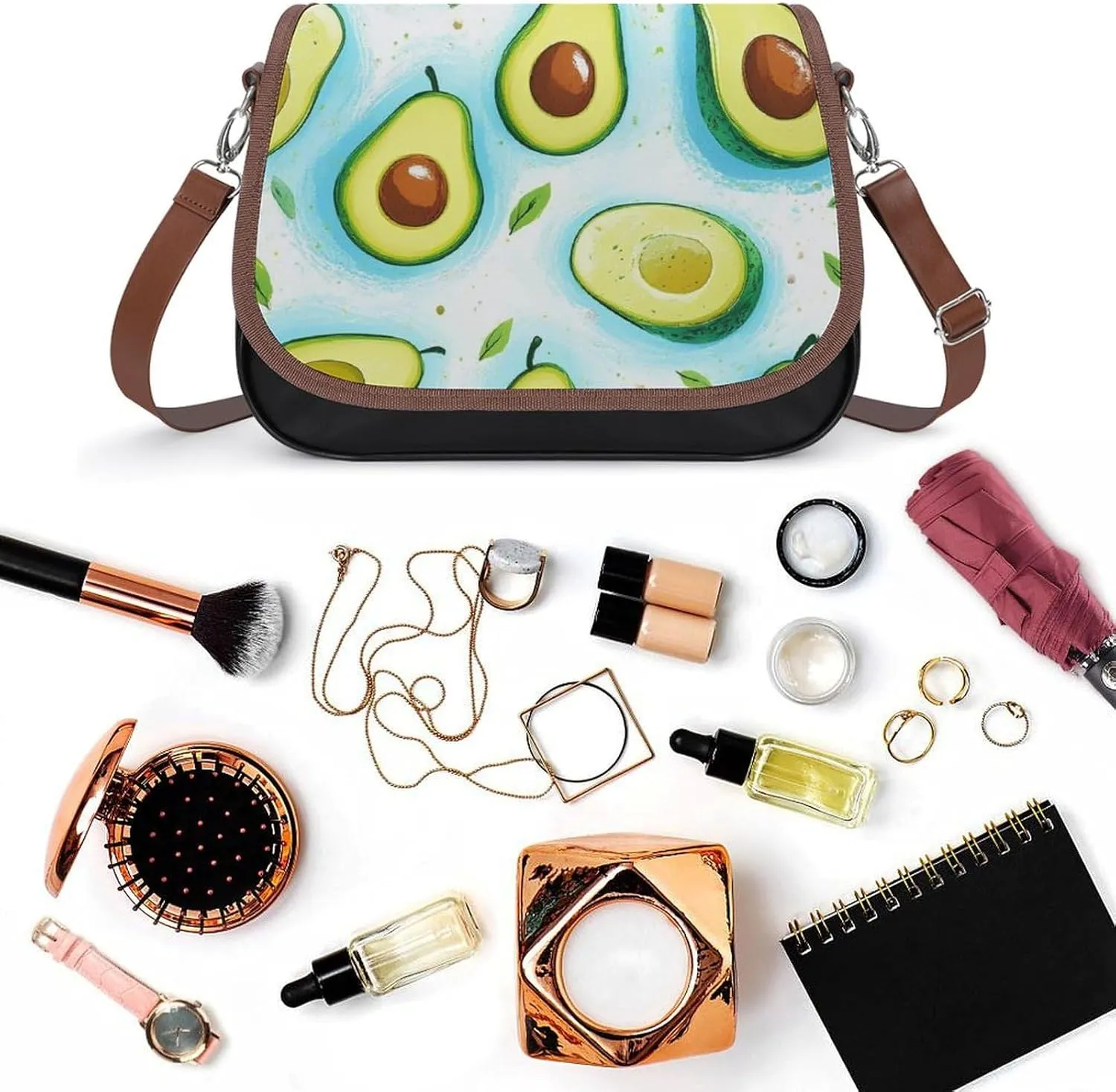 Crossbody Bag with Adjustable Strap for Women, Small Pu Leather Shoulder Handbags for Office