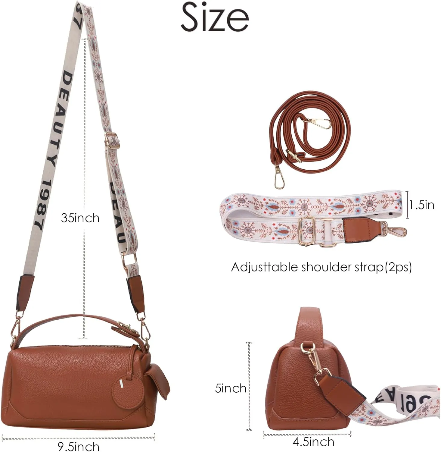 Crossbody Bags For Women - Top Handle Handbags With Zipper For Womens Satchel Shoulder Purse