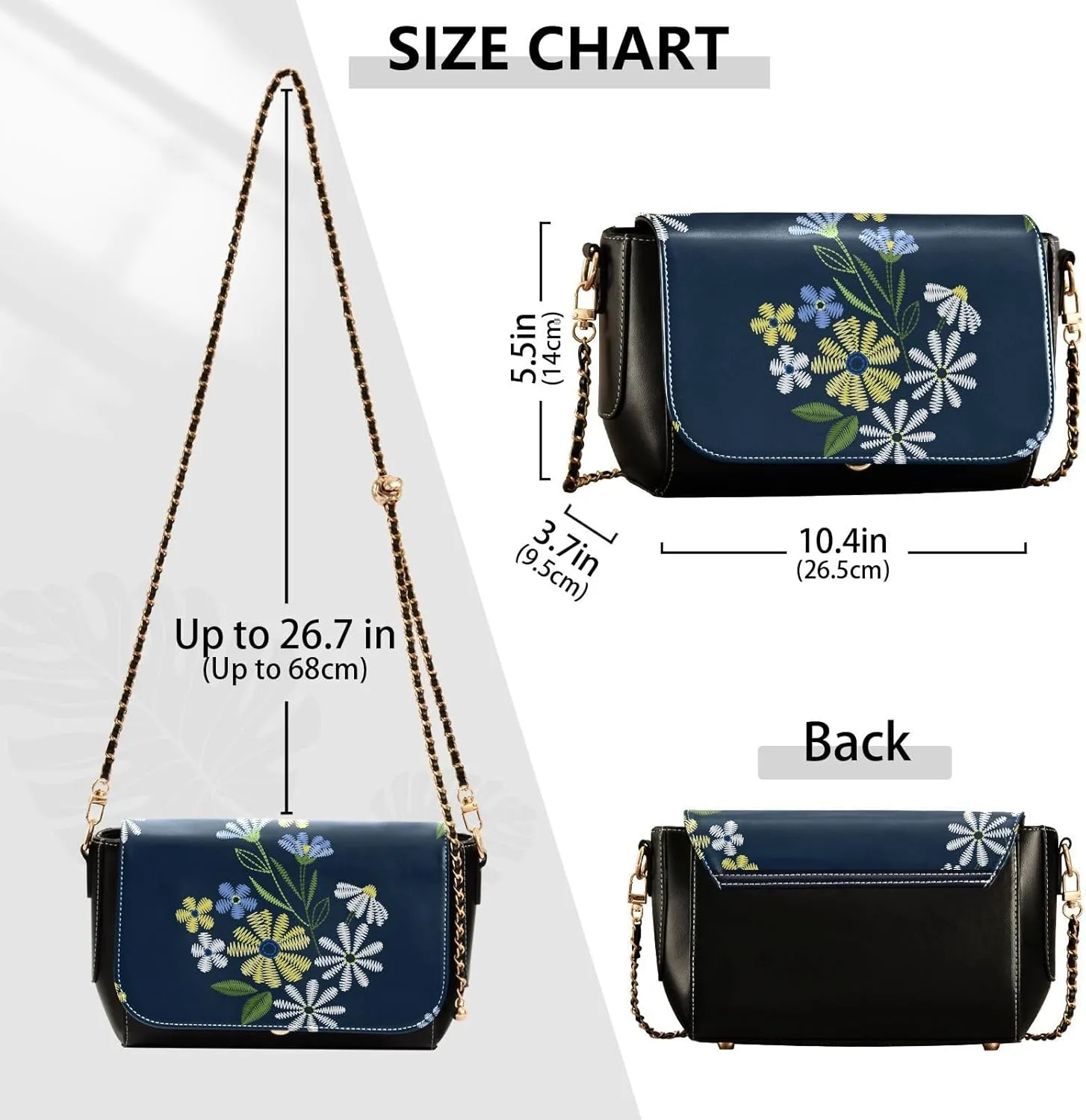Crossbody Bags for Women Trendy Women's Black Shoulder Bag Small PU Leather Flap Cross Body Bag Handbags