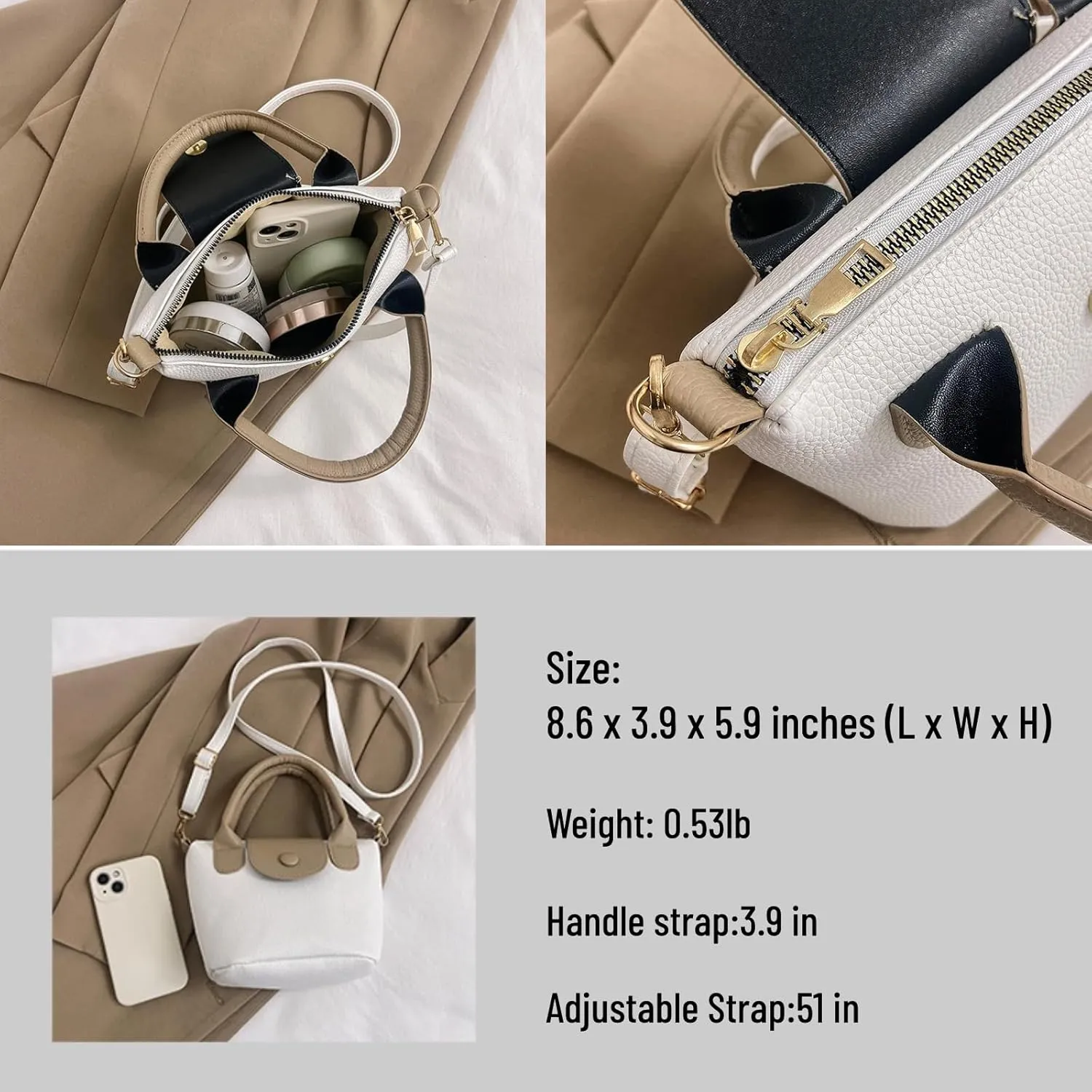 Crossbody Bags For Women with Adjustable Strap PU Leather Shoulder Bag Trendy Tote Bag Small Handbags Purse