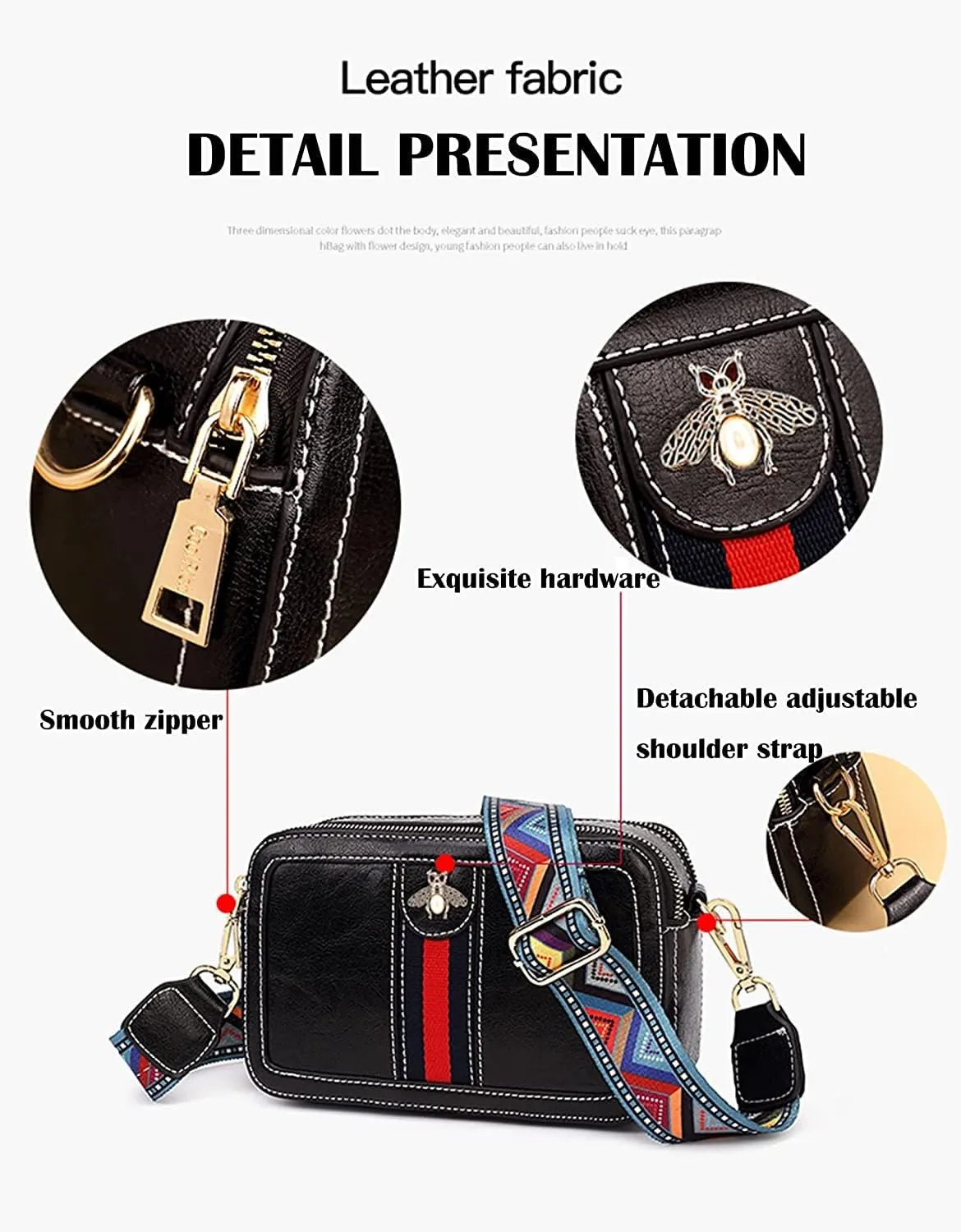 Crossbody Bags for Women,PU Leather Crossbody Purses for Women Shoulder Bag Retro Classic Purse Clutch Shoulder HandBag