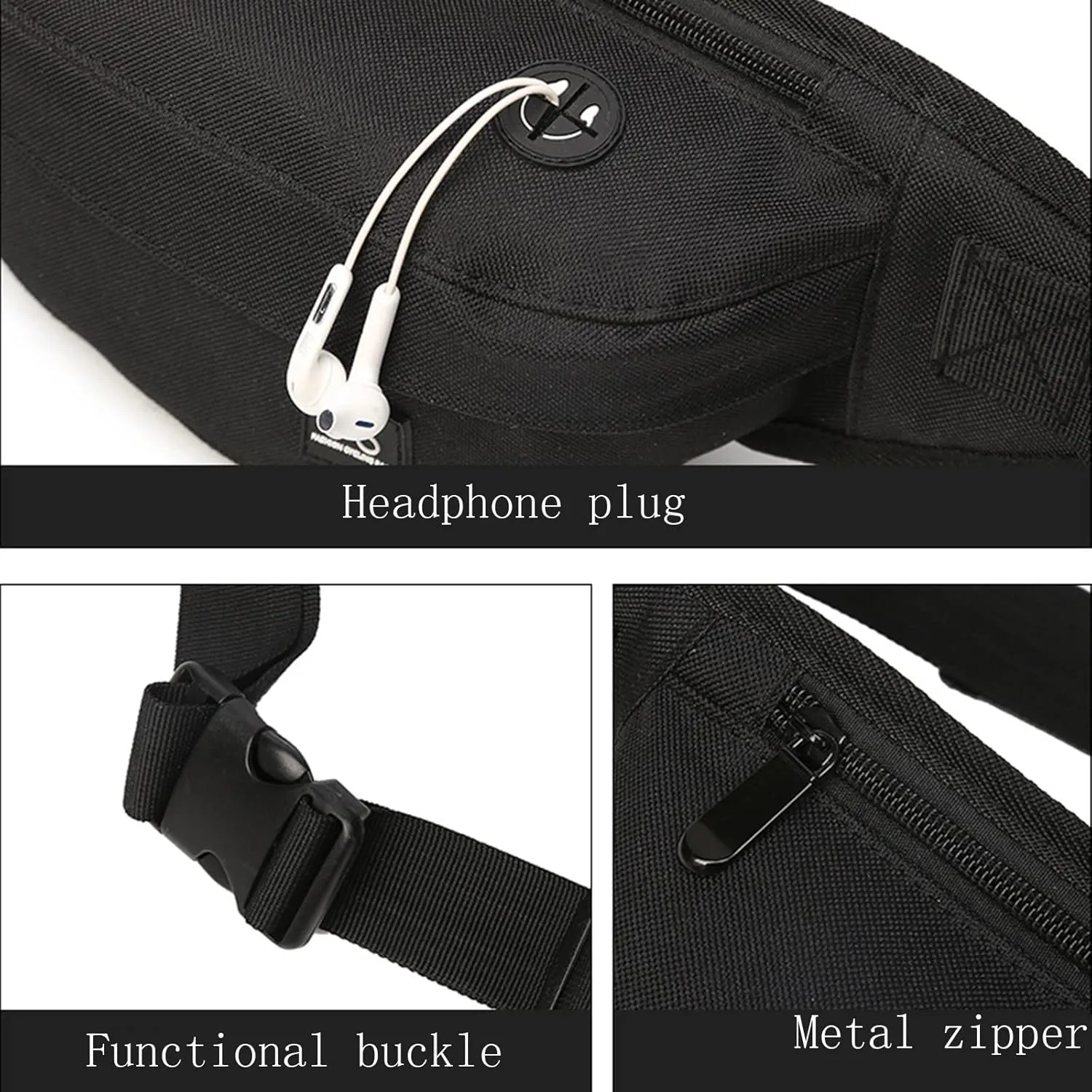 Crossbody Chest Bag Multipurpose Black Bags Waist Bag for Men Dog Walking Lightweight Fanny Pack for Women Small