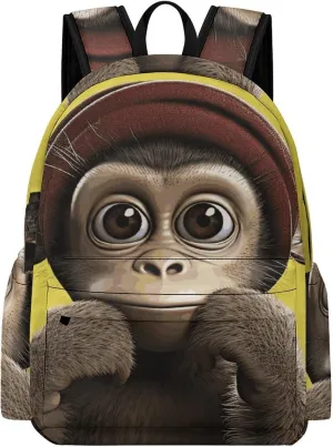 Curious Monkey Laptop Backpack for Women Lightweight Computer Bag Casual Bag Travel Backpacks for Men