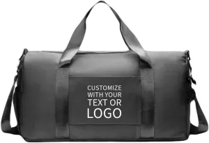 Custom Gym Bag - Durable & Stylish Personalized Duffle for Men & Women (Grey With Logo)