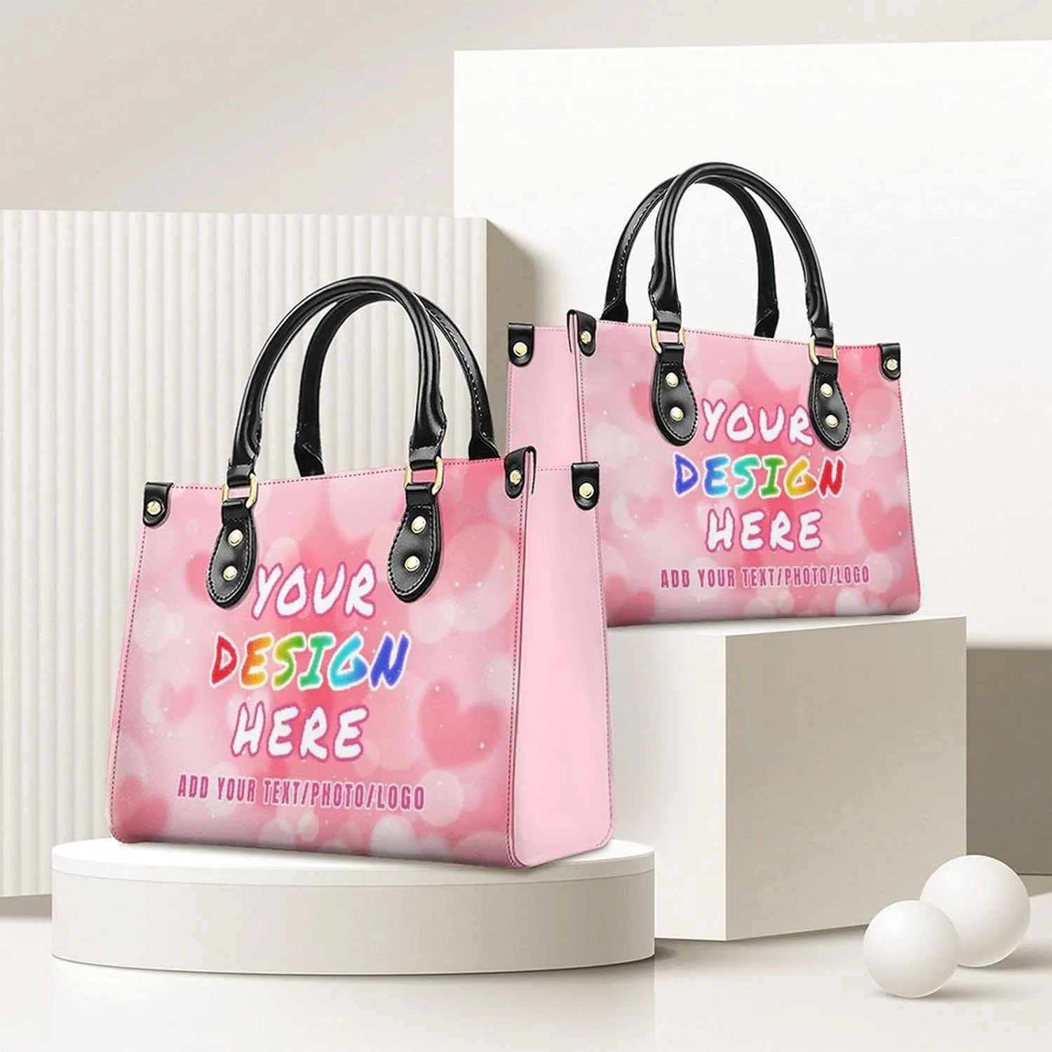 Custom Handbag for Women - Leather Tote Bag with Name, Photo for Mom, Teacher - Fashion Gifts for Birthday, Wedding