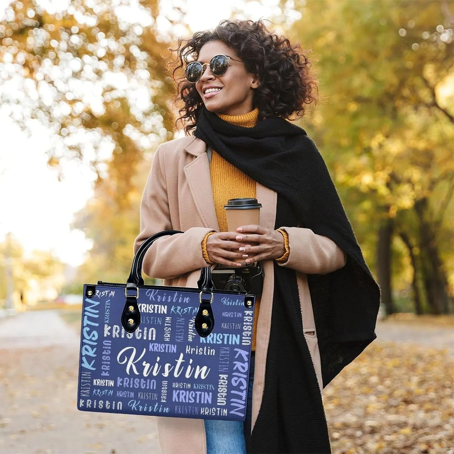 Custom Handbag for Women - Leather Tote Bag with Name, Photo for Mom, Teacher - Fashion Gifts for Birthday, Wedding