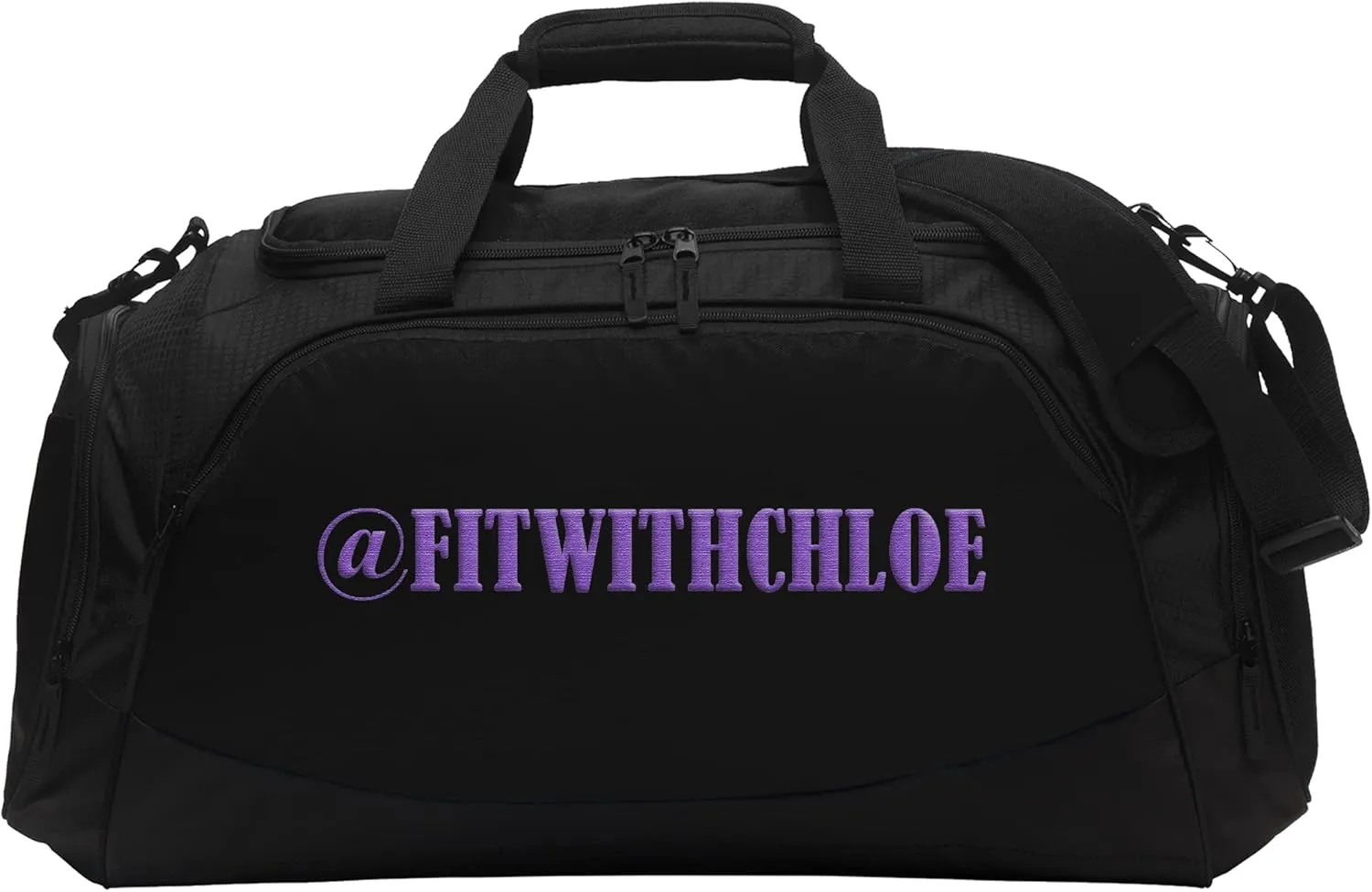 Custom Sport Duffel Bag Add Your Embroidered Text Medium Active Sport Gym Travel Duffel Bag Black Black