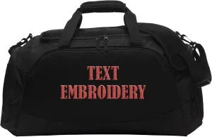 Custom Sport Duffel Bag Add Your Embroidered Text Medium Active Sport Gym Travel Duffel Bag Black Black