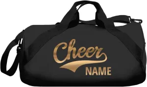 CUSTOMIZED Girl Cheerleading Bag Personalized Cheer Bag - Metallic Gold Custom Duffle Bag - Customizable Barrel Dance Duffle Bag Personalize With Your Name Cheer Bags For Cheerleaders