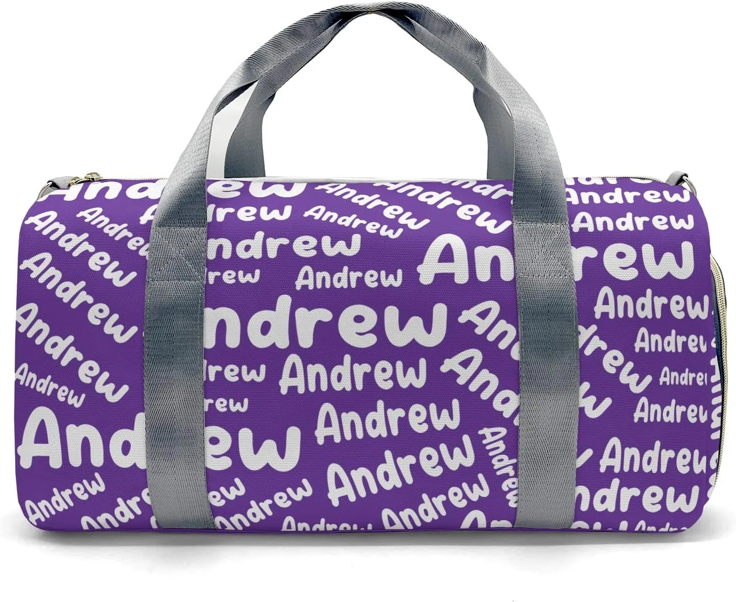 Customized Travel Duffel Bag with Name Weekender Overnight Bags Dark Purple Personalized Sports Gym Bag Waterproof Luggage Bag for Women