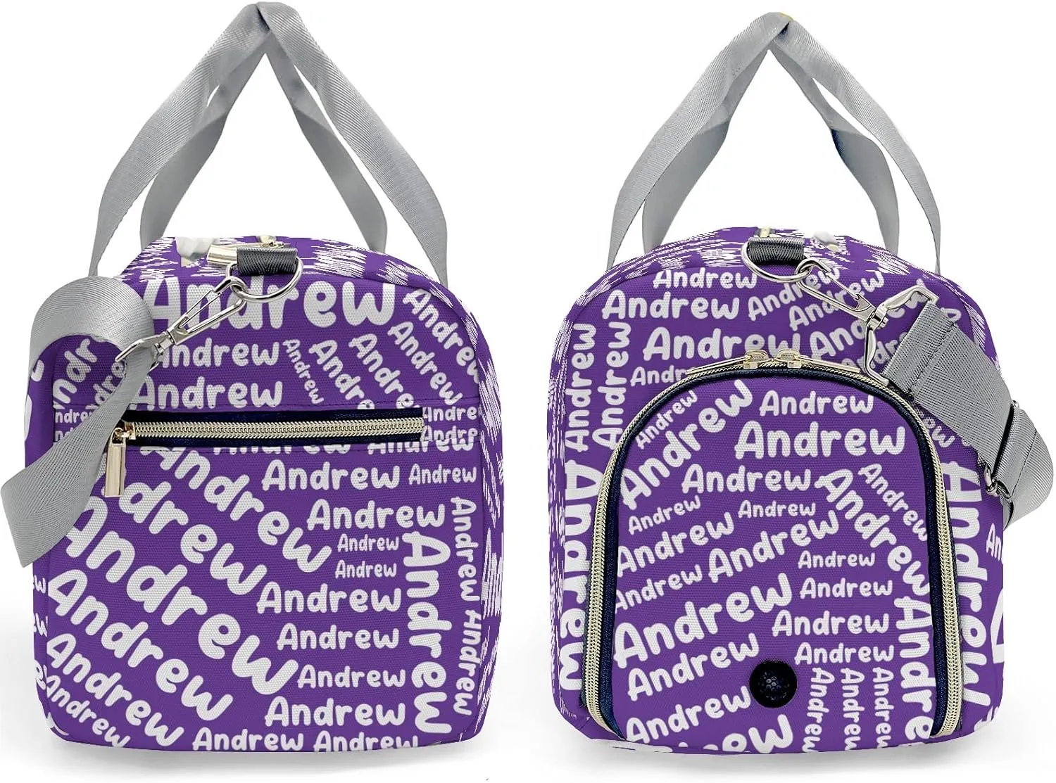 Customized Travel Duffel Bag with Name Weekender Overnight Bags Dark Purple Personalized Sports Gym Bag Waterproof Luggage Bag for Women