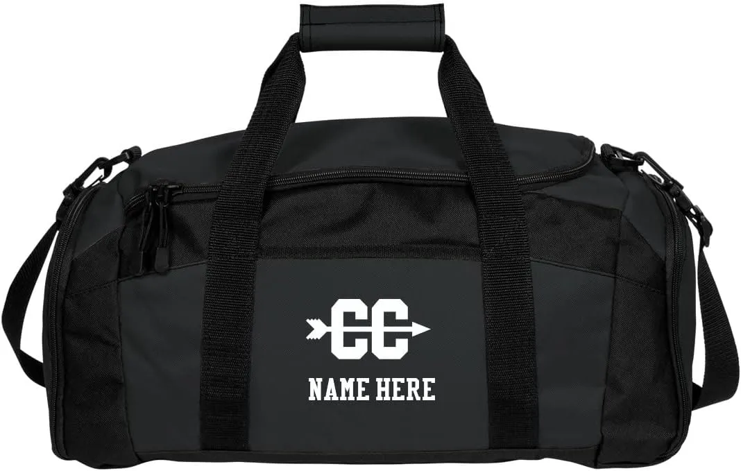 CustomizedGirl Cross Country Personalized Duffle Bag - Personalized Travel Bag with Front & Side Zippered Pocket, Custom Duffle Bag Name with Separate Side Pouch, Sports Duffle Bag for Kids & Adults