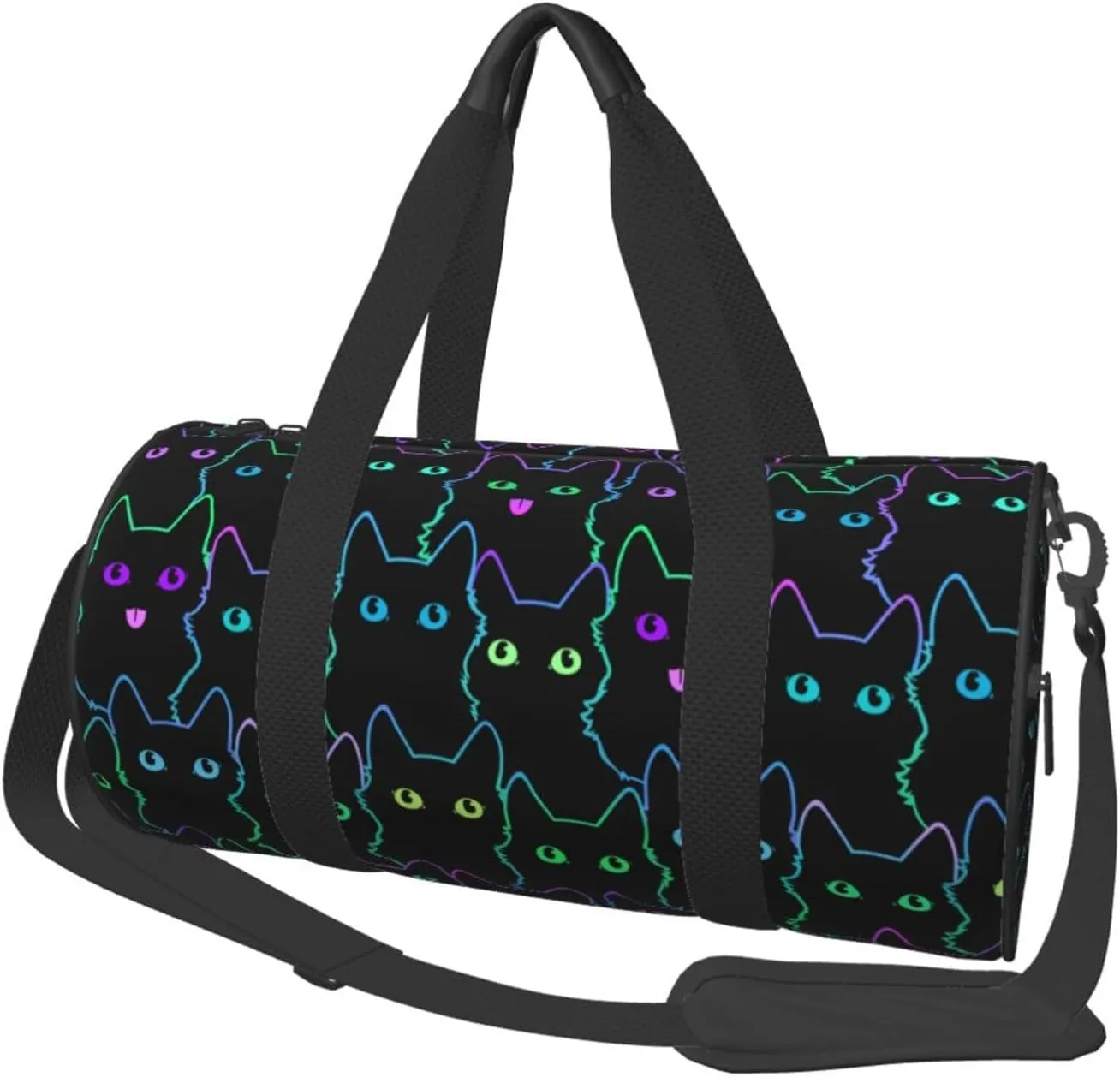 Cute Cats Silhouettes Sports Gym Bag Travel Duffel Bag Shoes Compartment For Men Women Foldable Lightweight Yoga Gym Sports Bag