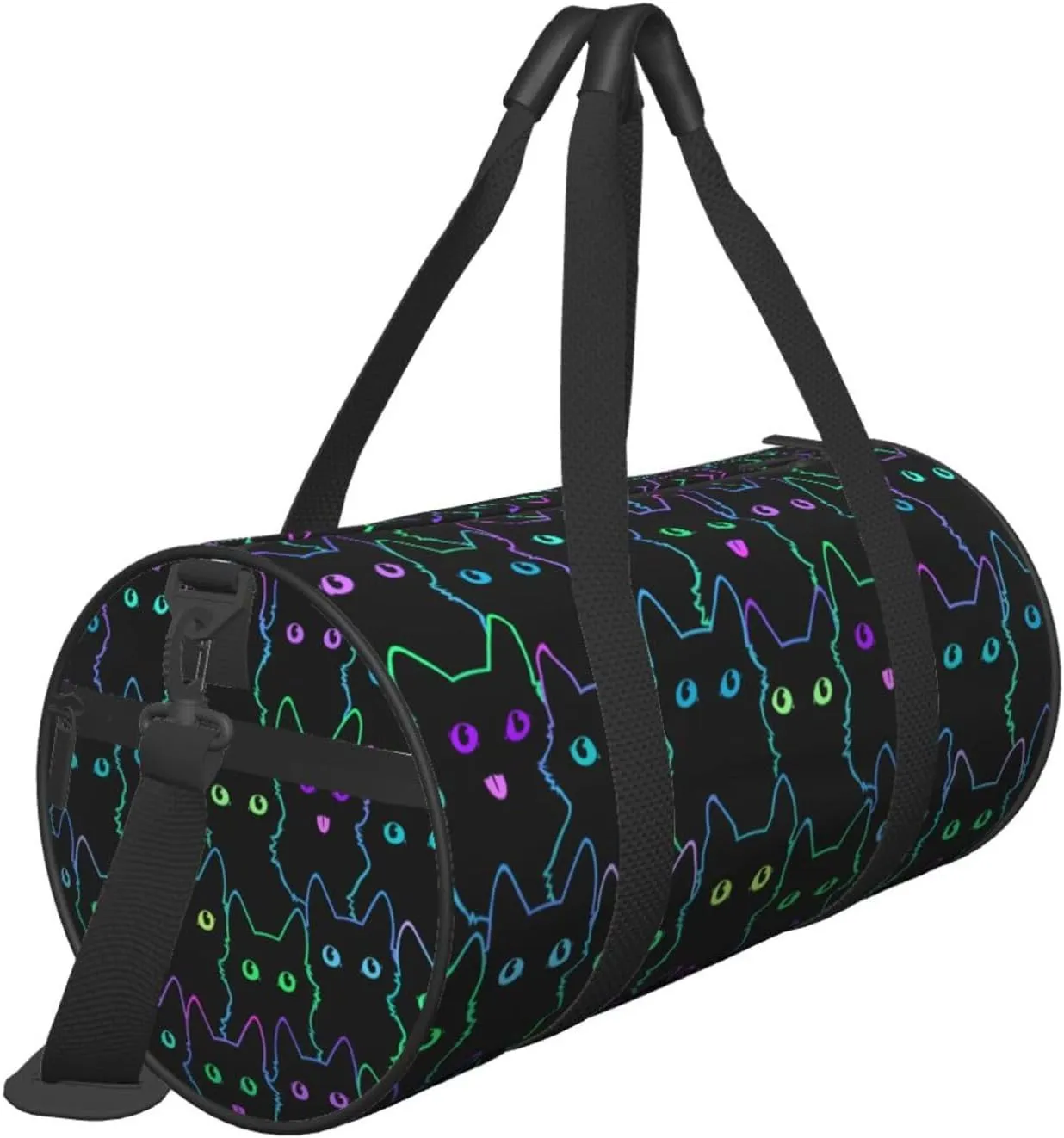 Cute Cats Silhouettes Sports Gym Bag Travel Duffel Bag Shoes Compartment For Men Women Foldable Lightweight Yoga Gym Sports Bag