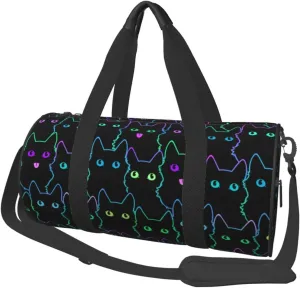 Cute Cats Silhouettes Sports Gym Bag Travel Duffel Bag Shoes Compartment For Men Women Foldable Lightweight Yoga Gym Sports Bag