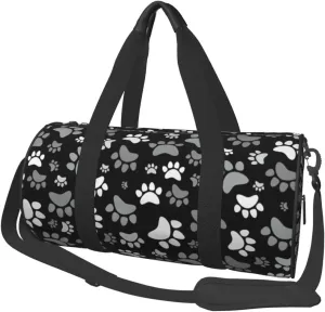 Cute Dogs Paws Sports Gym Bag Travel Duffel Bag Shoes Compartment For Men Women Foldable Lightweight Yoga Gym Sports Bag