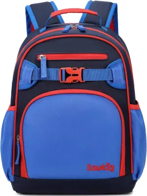 Cute Kids Backpack for Boys Kindergarten Lightweight Bookbag for School Kid 4-6 (Navy Blue Black)