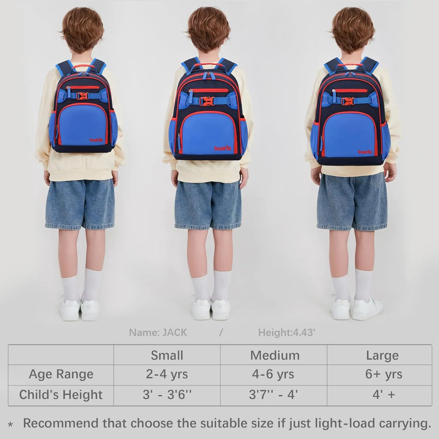 Cute Kids Backpack for Boys Kindergarten Lightweight Bookbag for School Kid 4-6 (Navy Blue Black)