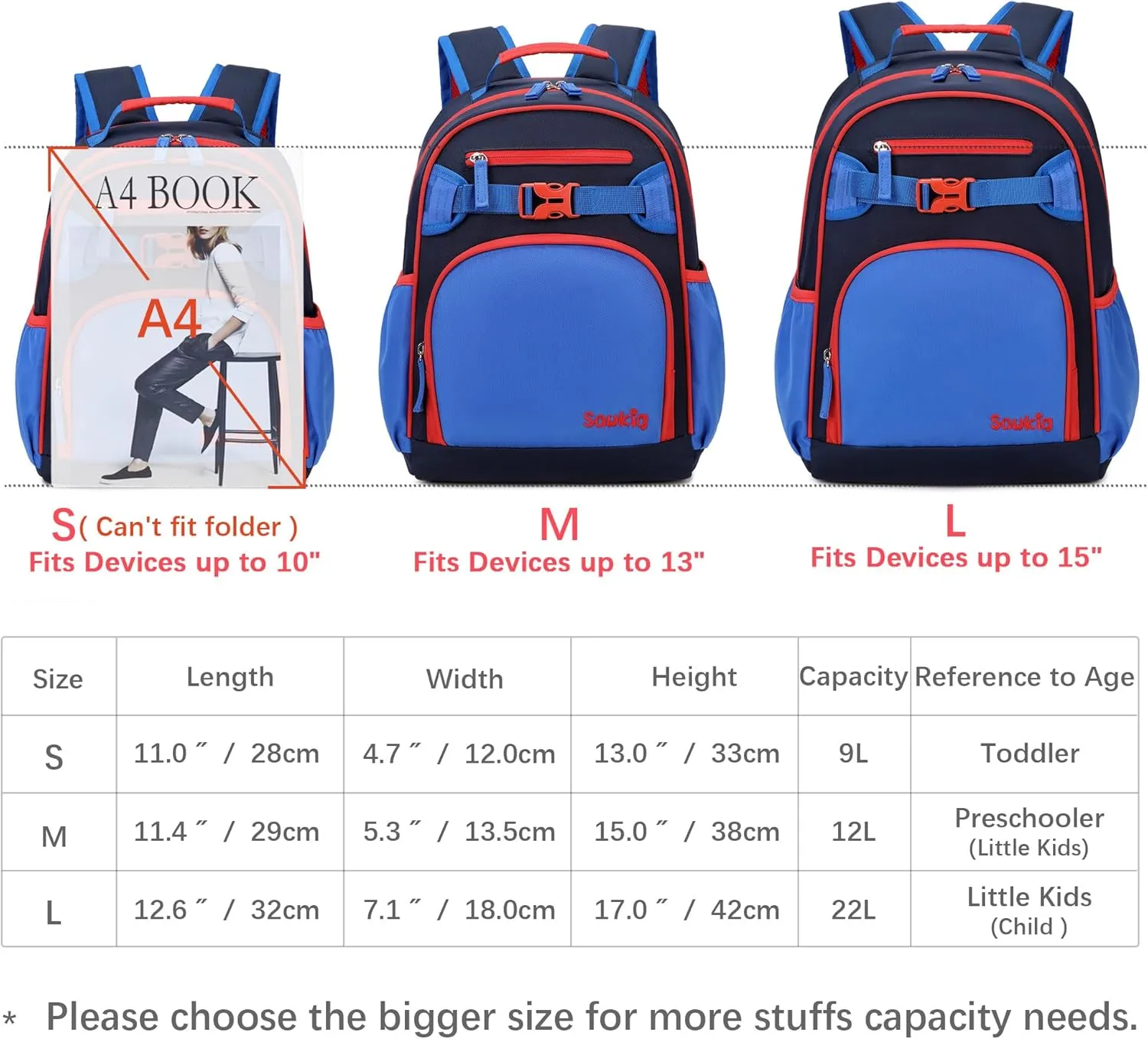 Cute Kids Backpack for Boys Kindergarten Lightweight Bookbag for School Kid 4-6 (Navy Blue Black)