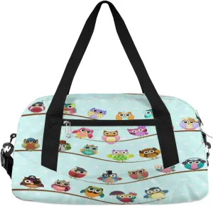 Cute Twig Owl Gym Bag, Duffle Bag, Weekender Bag, Duffel Bag, Overnight Bag, Travel Duffel Bag, Dance Bag, Tote Bag, Beach Bag, Pool Bag, Gym Duffle Bag, Carry on Bag