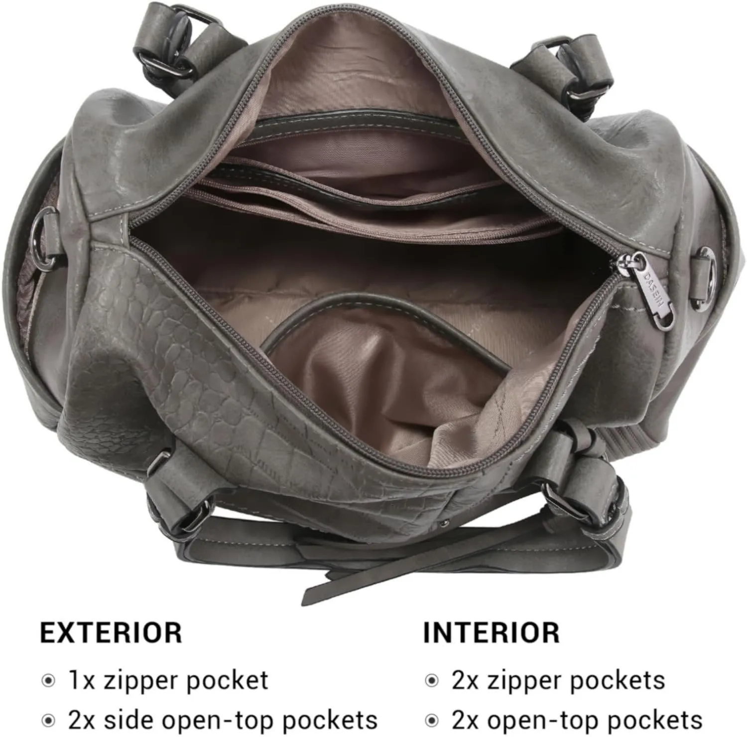 Dasein Women Soft Vegan Leather Barrel Bags Large Hobo Top Handle Work Totes Satchel Handbags Shoulder Purse