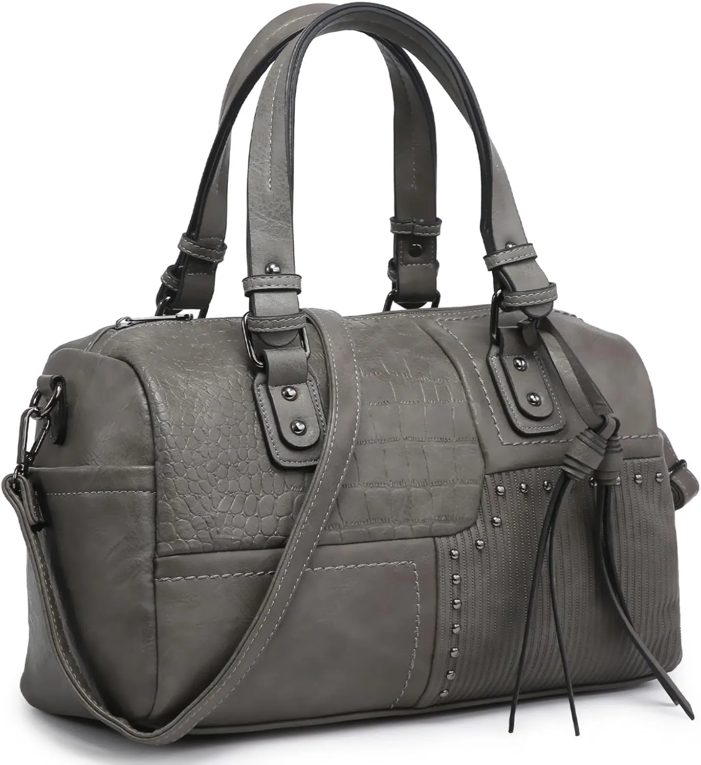 Dasein Women Soft Vegan Leather Barrel Bags Large Hobo Top Handle Work Totes Satchel Handbags Shoulder Purse