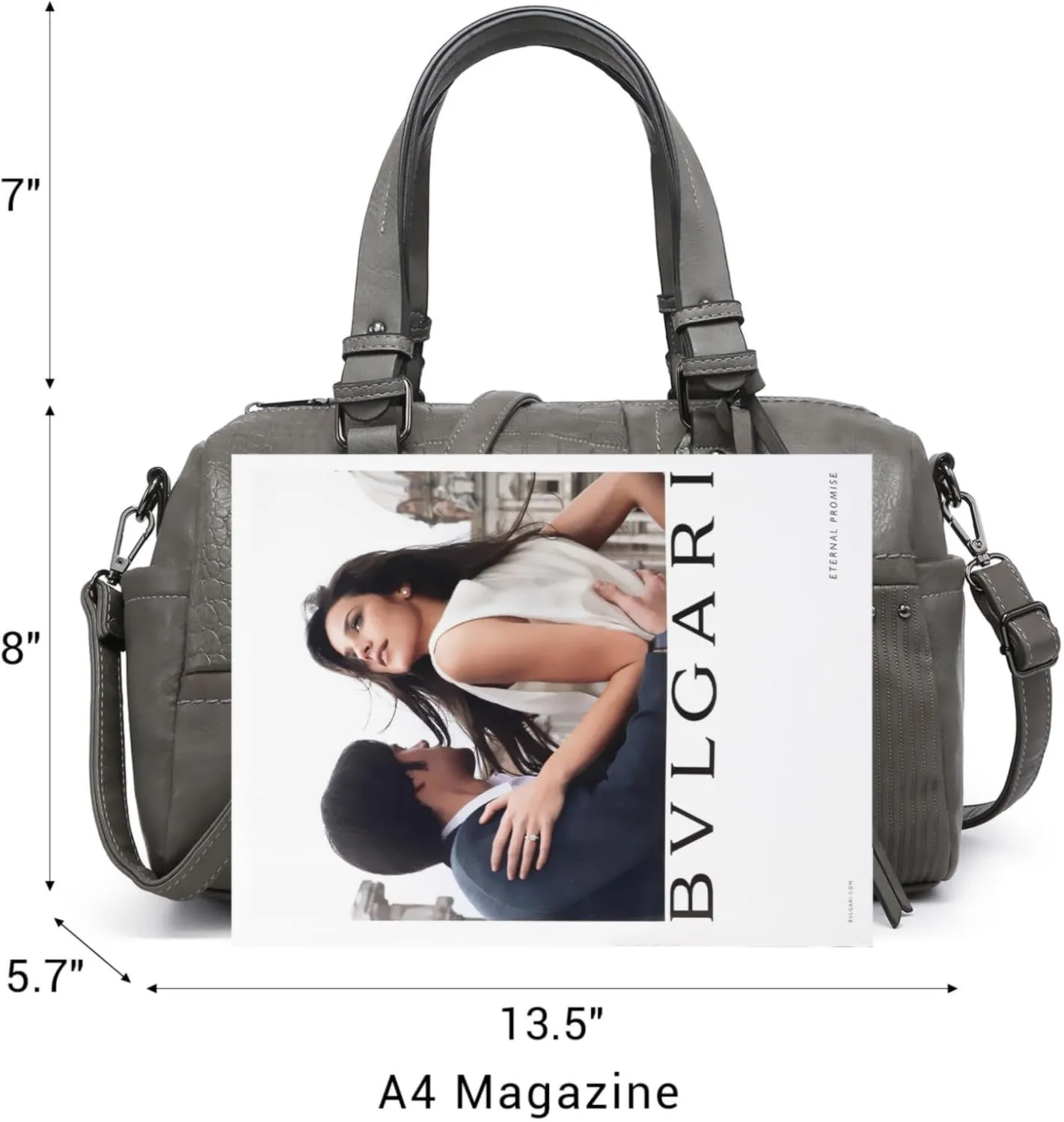 Dasein Women Soft Vegan Leather Barrel Bags Large Hobo Top Handle Work Totes Satchel Handbags Shoulder Purse