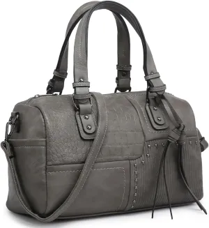 Dasein Women Soft Vegan Leather Barrel Bags Large Hobo Top Handle Work Totes Satchel Handbags Shoulder Purse