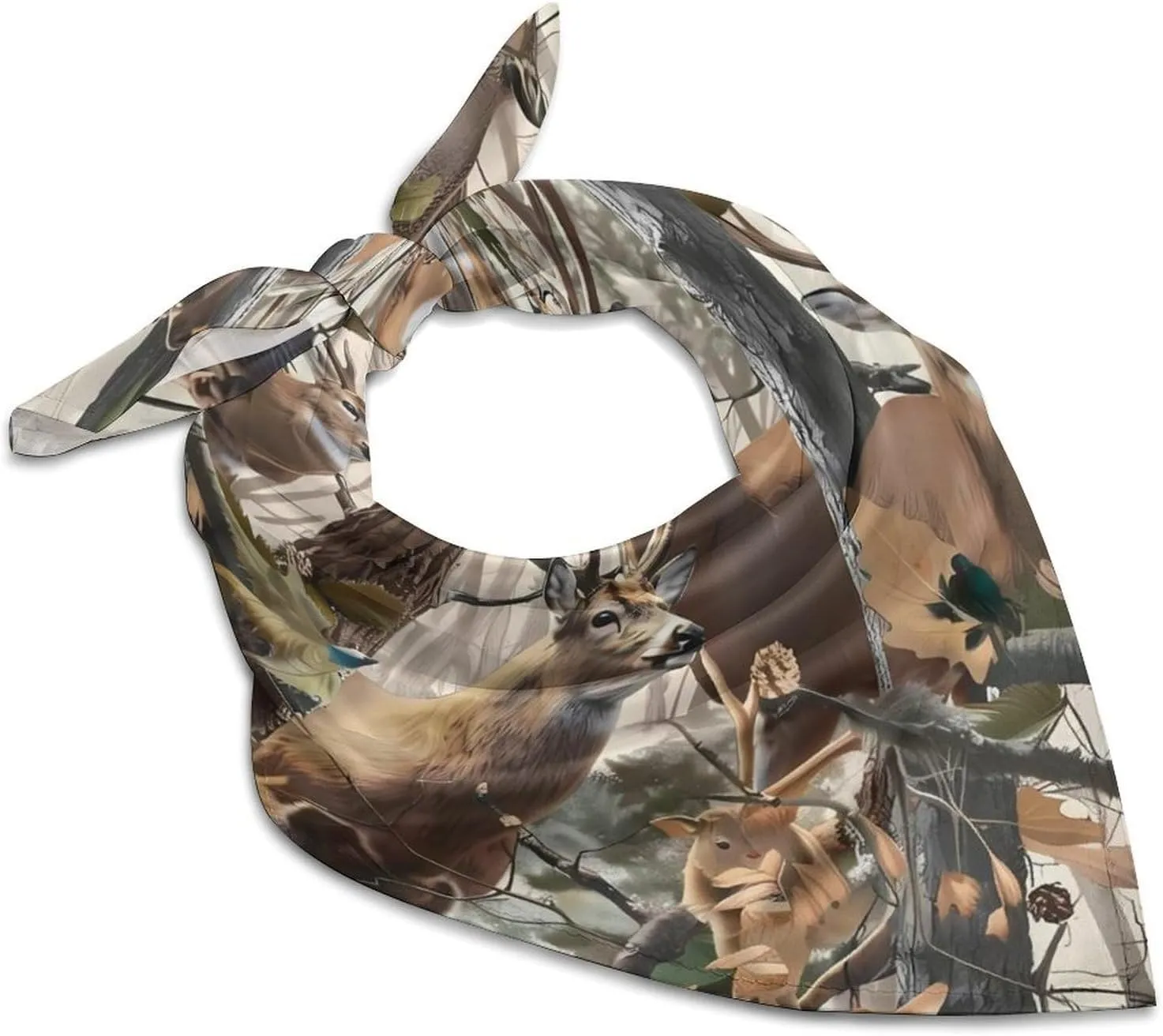 Deer Camouflage Hunting Fashion Neck Scarf Head Kerchief Hair Wrap Bandana Headscarf for Women Handbags
