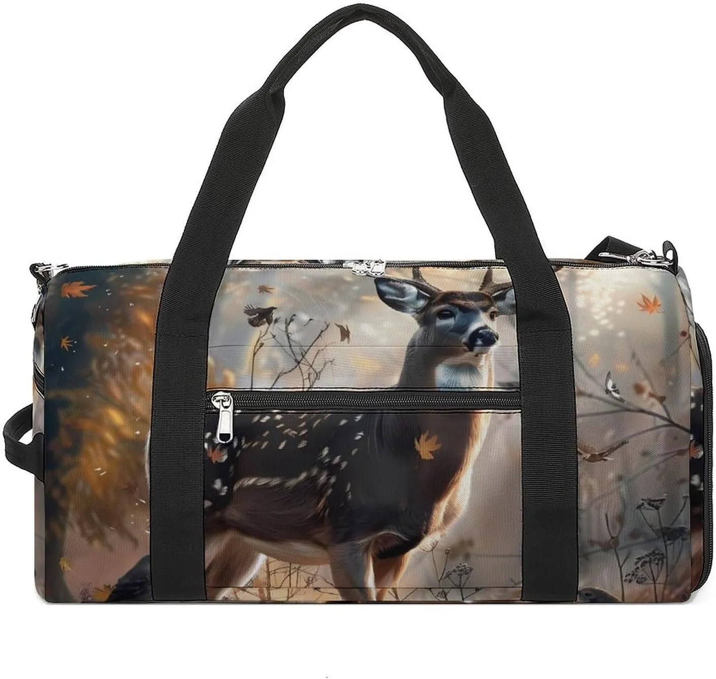Deer Hunting Deer in The Forests Gym Bag for Women Men Lightweight Duffel Bag Travel Tote Bag Sports Bag with Shoulder Strap
