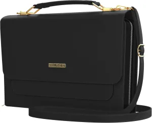 DEHITE Bible Cover Case for Women – Bible Carrying Bag – Pen Slots – Zippered Pocket – Shoulder Strap – Premium PU Leather – Purse Christian Gift