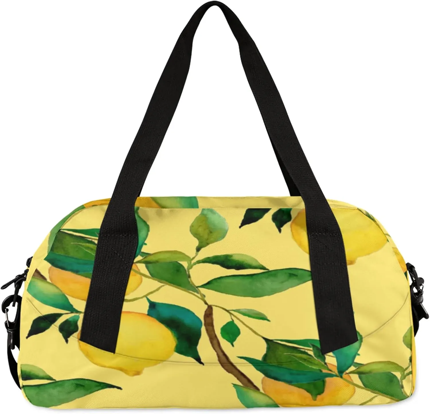 Delicious Lemon Patterns Kids Duffel Bag Lightweight Waterproof Sports Gym Bag with Front Zipper Pocket Foldable Weekender Overnight Bag for School Practice Gymnastic Ballet