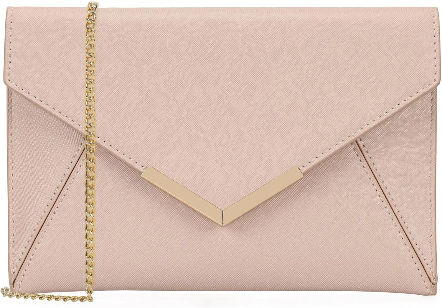 Dexmay Women Envelope Clutch Handbag Medium Saffiano Leather Foldover Clutch Purse