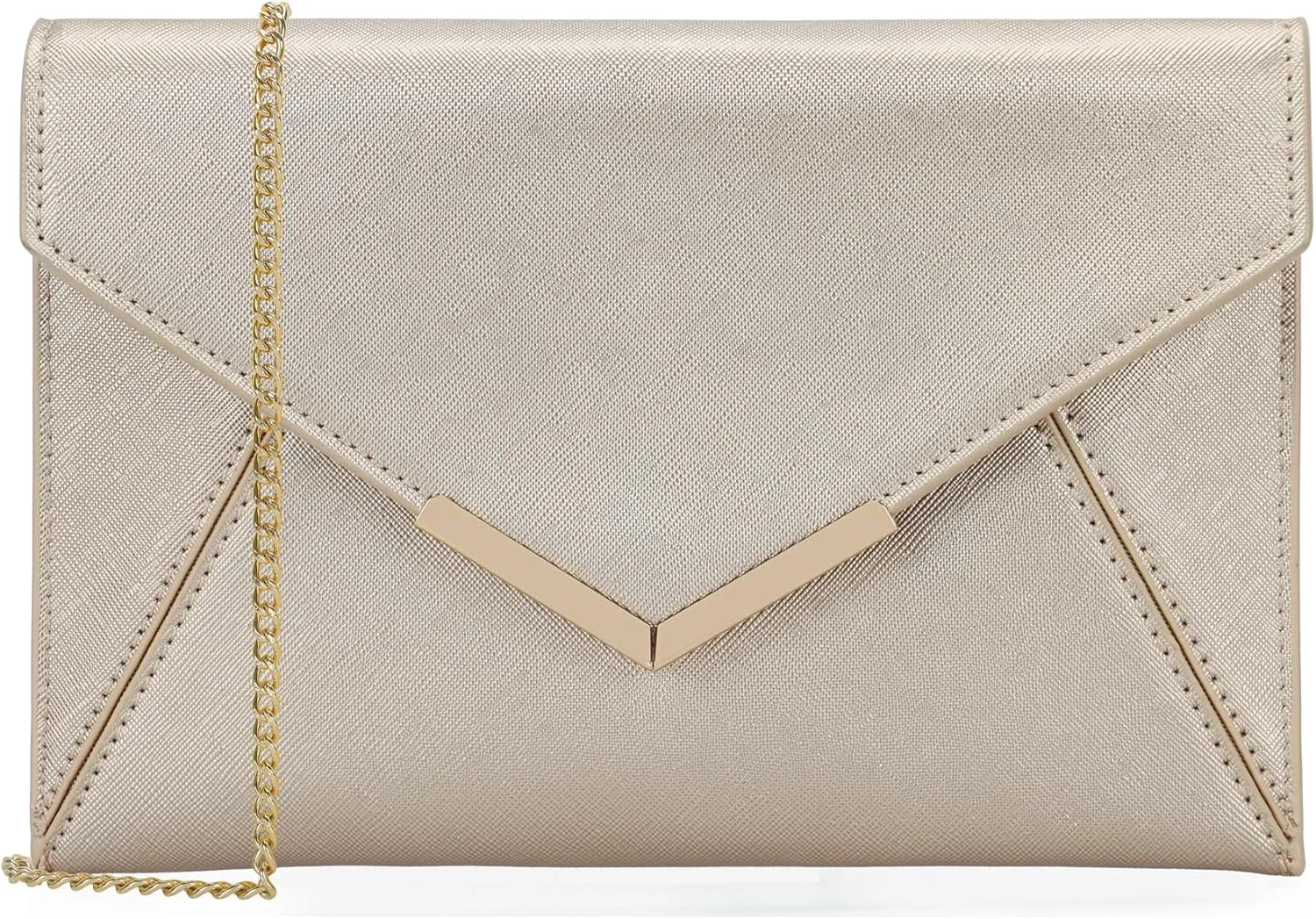 Dexmay Women Envelope Clutch Handbag Medium Saffiano Leather Foldover Clutch Purse