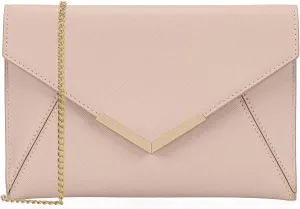 Dexmay Women Envelope Clutch Handbag Medium Saffiano Leather Foldover Clutch Purse