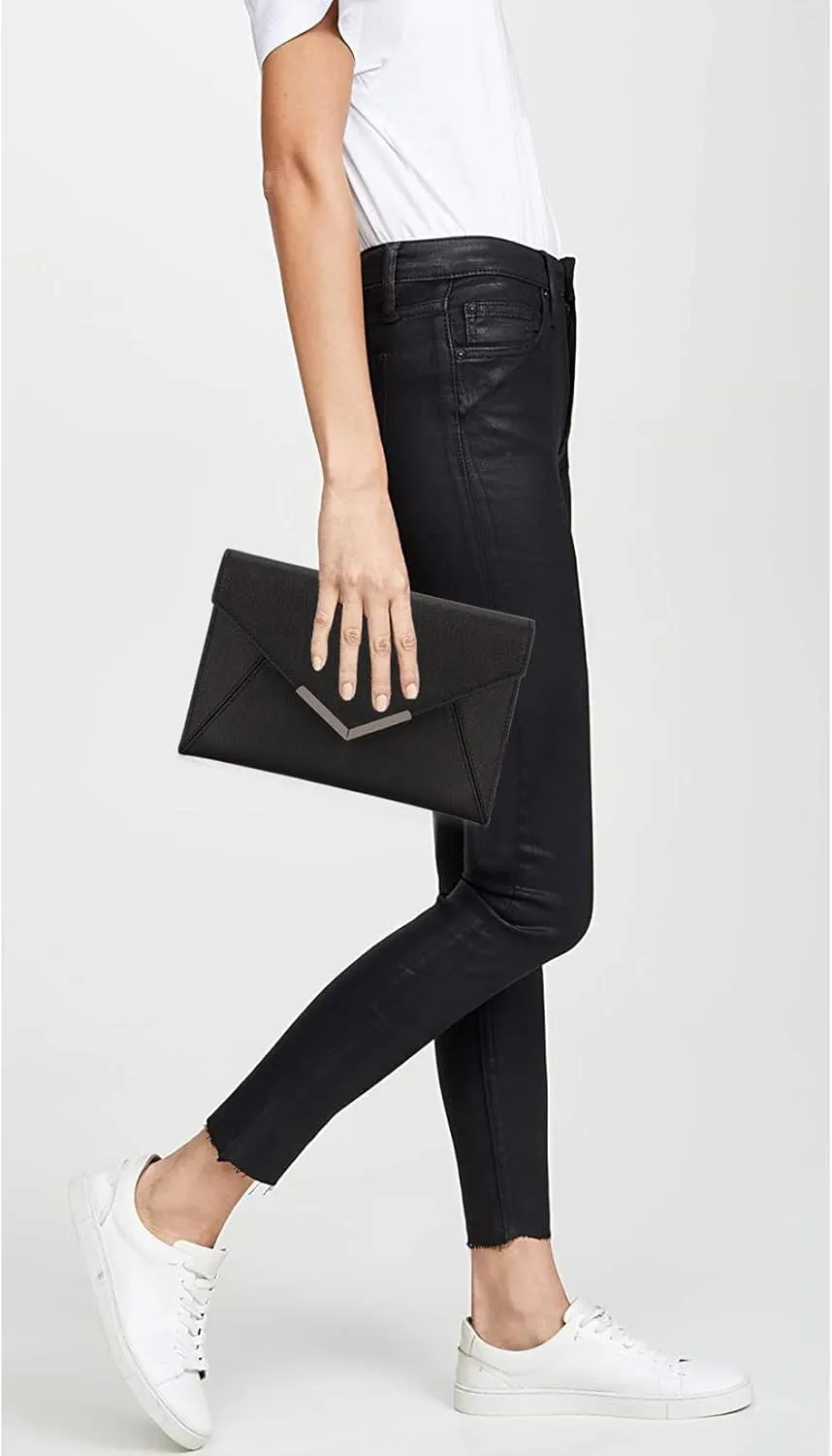 Dexmay Women Envelope Clutch Handbag Medium Saffiano Leather Foldover Clutch Purse