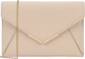 Dexmay Women Envelope Clutch Handbag Medium Saffiano Leather Foldover Clutch Purse