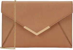 Dexmay Women Envelope Clutch Handbag Medium Saffiano Leather Foldover Clutch Purse