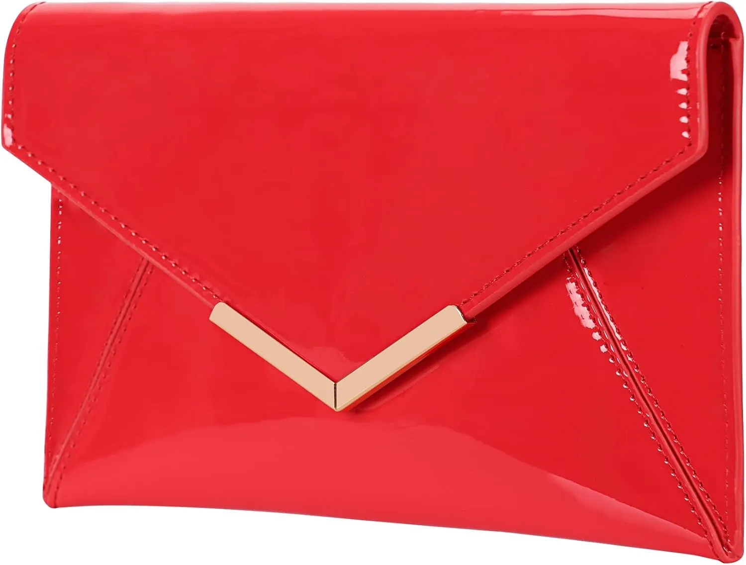 Dexmay Women Envelope Clutch Handbag Patent Leather Pouch Foldover Dress Purse